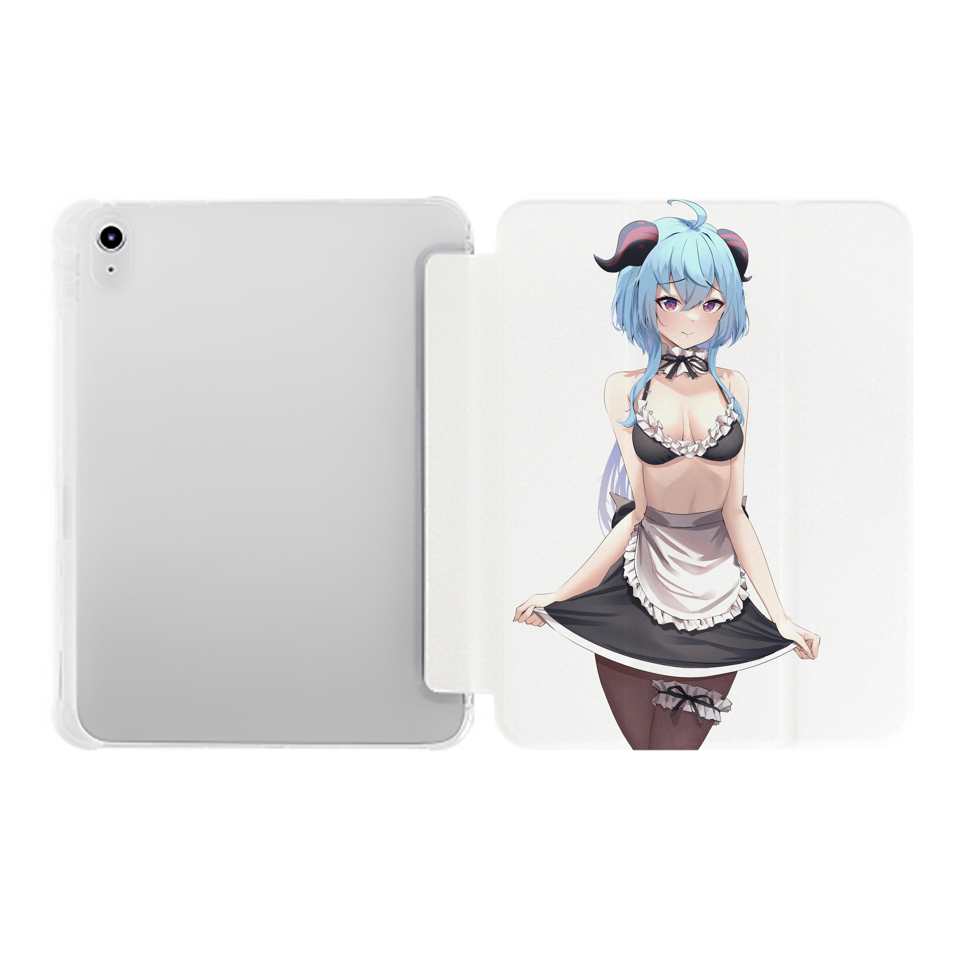 げんし神 甘雨 かんう genshin Ganyu IPad ケース ペン収納付き 三つ折りスタンド PUレザー×シリコン 対応機種9.5/10.5/10.9インチ
